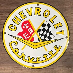 Chevrolet CORVETTE Wall Decor Sign - 
1961 Design in Yellow and Black and Red